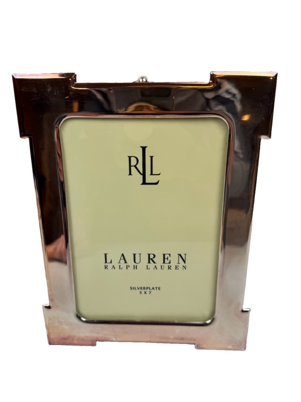 Lauren Ralph Lauren Silverplate 5x7 Picture Frame Architectural Notched Silver